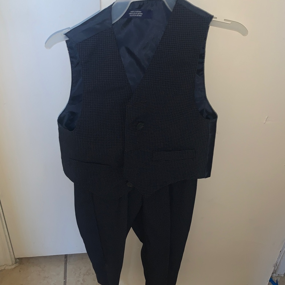 Navy Blue Formal Vest and Pants Set